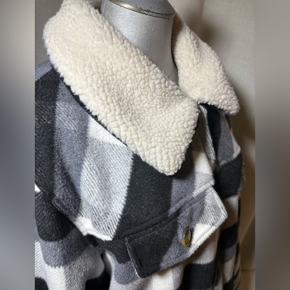 Koolaburra by UGG Sherpa Collar Plaid Jacket Buffalo Check Coat Cozy Cabin XL - Picture 8 of 10